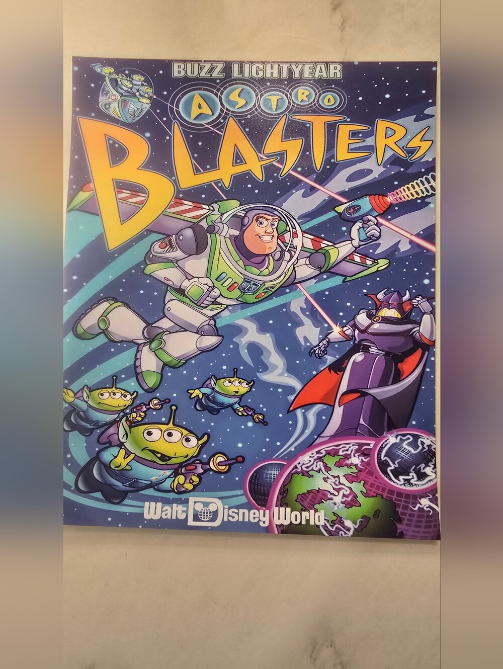 Disney Buzz Lightyear Astro Blasters Poster - Green, Purple, Yellow